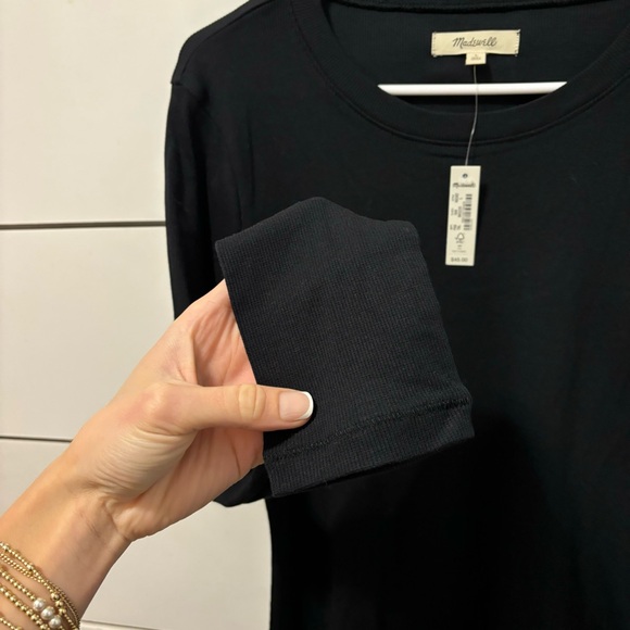 Madewell Brightside Finerib Crewneck Long-Sleeve Tee NWT - Picture 3 of 6